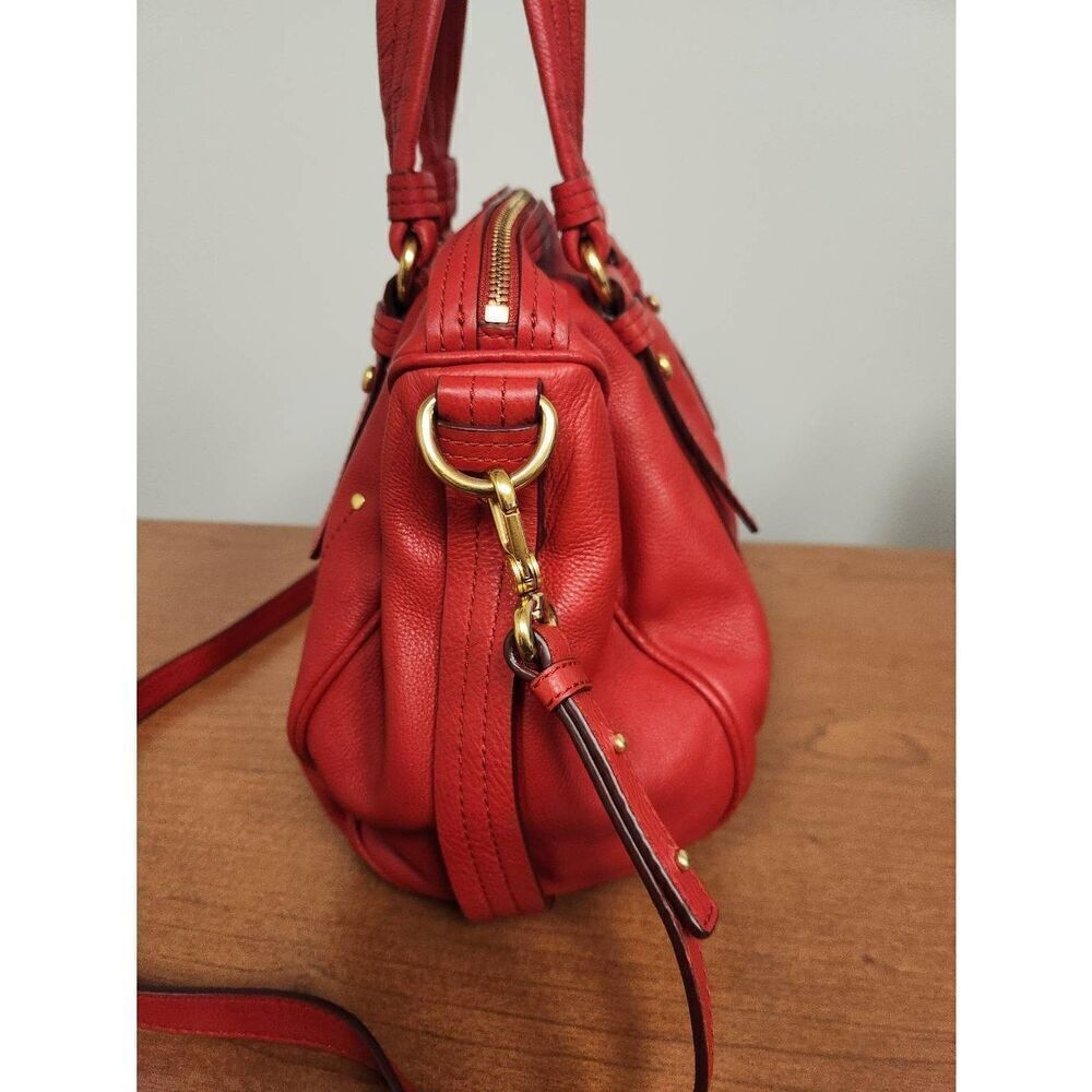 NWT Marc By Marc Jacobs Red Leather Turnlock Shoulder Crossbody - Picture 2 of 10